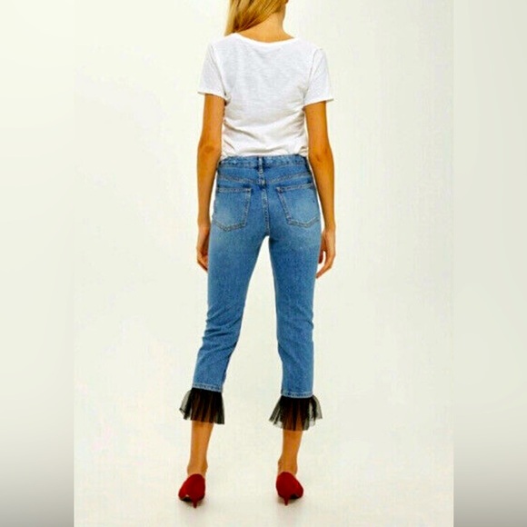 Topshop Tulle hem Jaime ankle jeans. - Picture 2 of 9